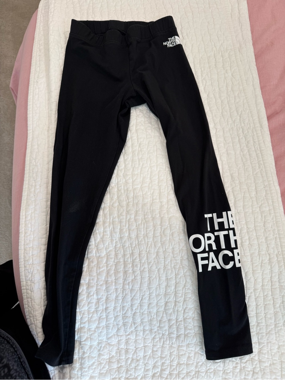 The North Face Black Logo Leggings with White Branding
